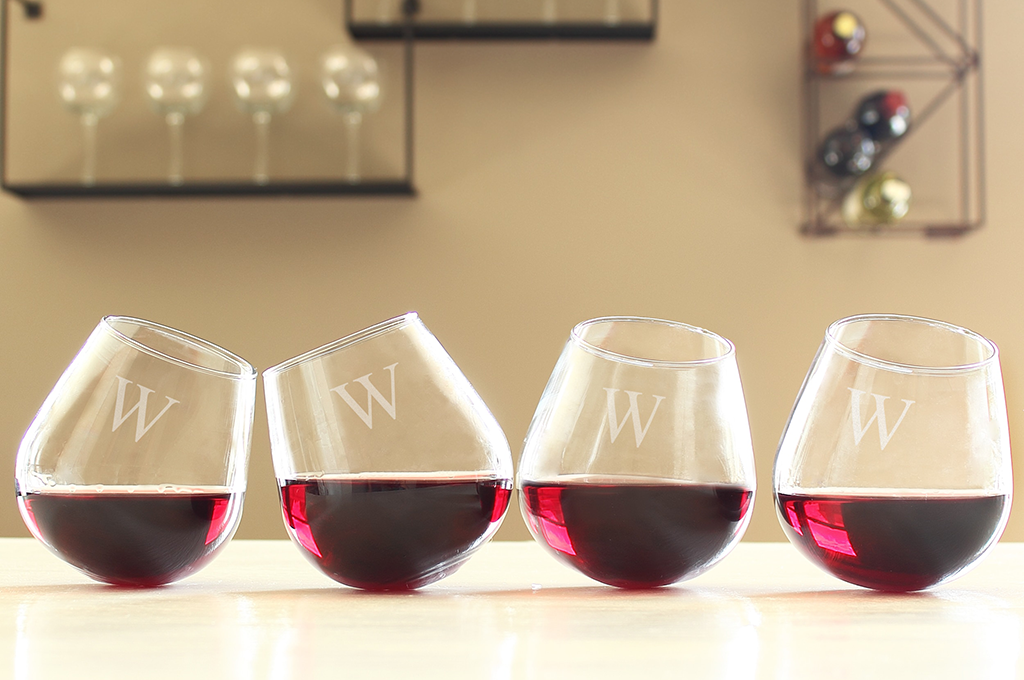 Personalized Tipsy Wine Glasses Set