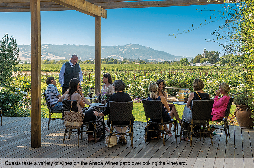 Anaba Wines guests enjoy their tasting on the patio