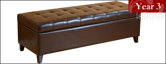 Best Mission Leather Storage Ottoman Bench