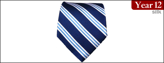 TheTieBar    Silk Woven Navy Striped Tie
