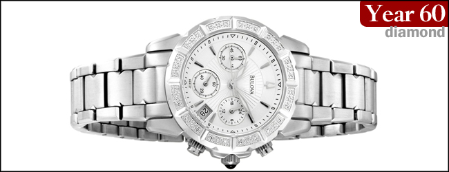 Bulova Women's 96R127 24 Diamond Case Silver and White Dial Bracelet Watch