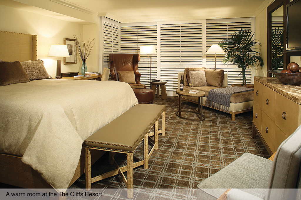 A warm room at the The Cliffs Resort