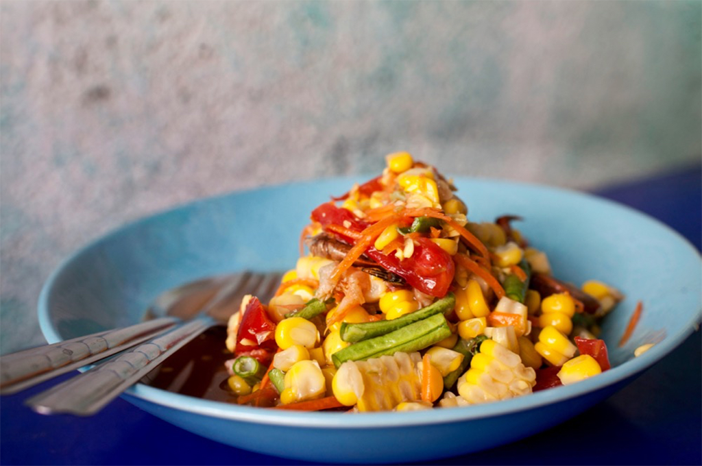 Thai Somtam Corn Salad