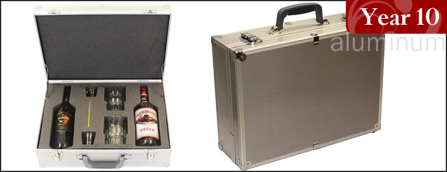 Executive Aluminum Two Bottle Travel Bar with Tools