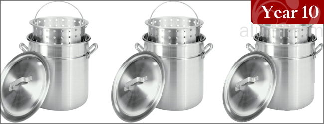 Aluminum Stockpot with Steamer Basket