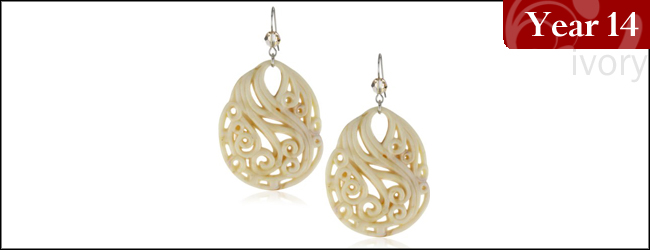 Tarina Tarantino "Classic" Ivory Carved Disc Earrings