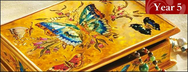 National Geographic Peruvian Reverse-painted Butterfly Box