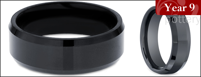 Beveled Men's Ring in Ceramic