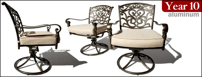 Strathwood St. Thomas Cast Aluminum Swivel Dining Arm Chair