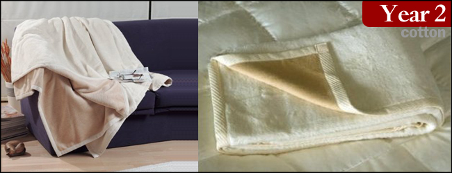 DownTown Natural Cotton Reversible Blanket and Throw