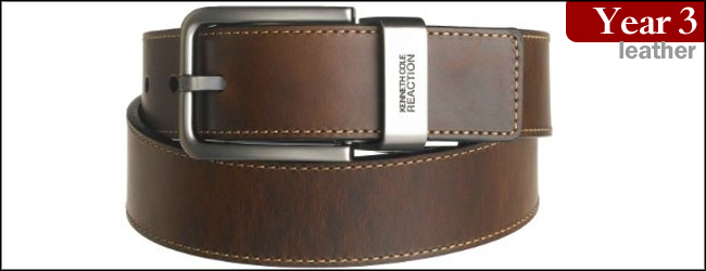 Kenneth Cole REACTION Men's Brown Leather Reversible Belt