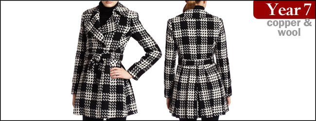Via Spiga Womens Wool Tweed Trench Coat